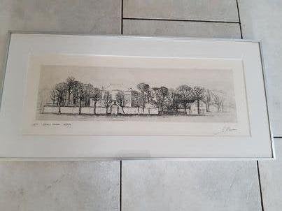 ets Gilbert Klemans , kasteel Valaer Wilrijk, Enlèvement ou Envoi, Eau-forte, Signé
