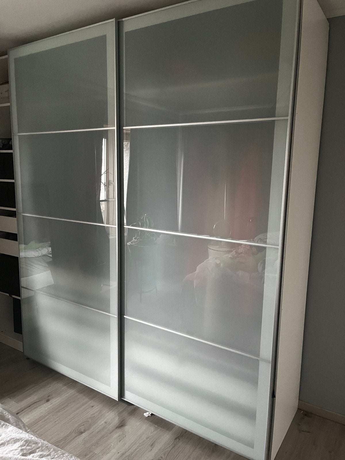 2 sets de 2 portes coulissantes d’armoires Pax 200x236 cm, 200 cm ou plus, Moins de 25 cm, Comme neuf, Verre