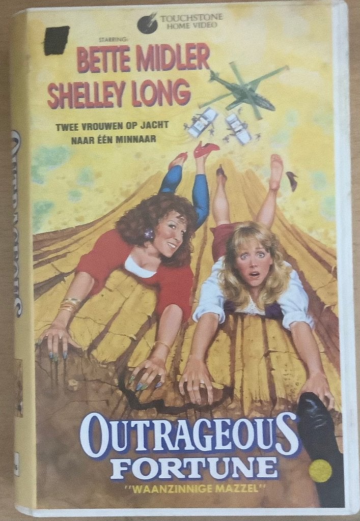 Outrageous Fortune (1987) VHS-Video Ex-Rental Bette Midler, Cd's en Dvd's, Ophalen of Verzenden, Komedie, Vanaf 6 jaar, Ex-rental