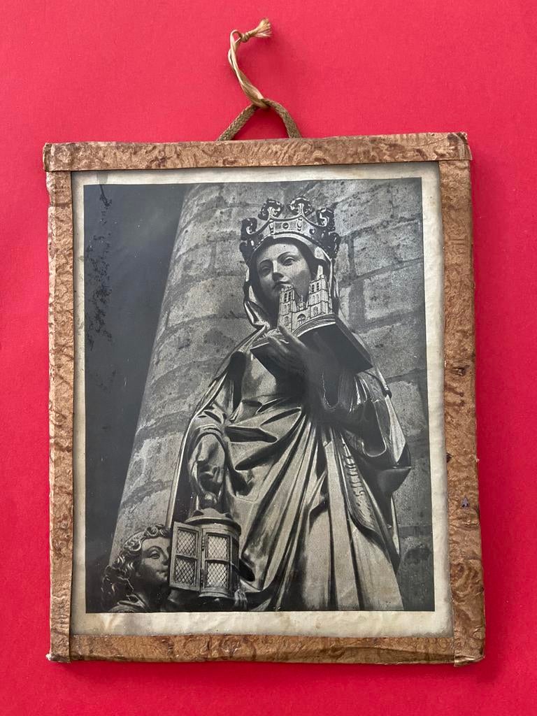 Antieke fotolijst Ste Gudule, patroonheilige van de stad BXL, Antiek en Kunst, Ophalen of Verzenden