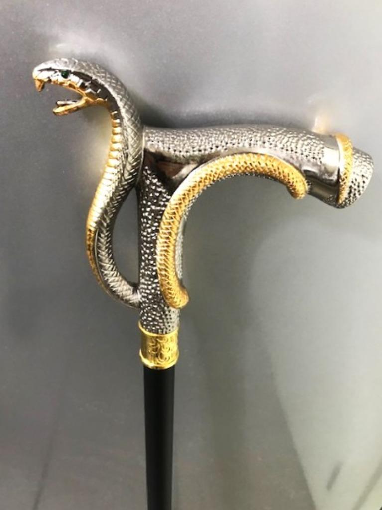 Wandelstok Cobra Zilver & Goud😍💑😎🎁🤗👌, Diversen, Wandelstokken, Ophalen of Verzenden, Verstelbaar, Nieuw