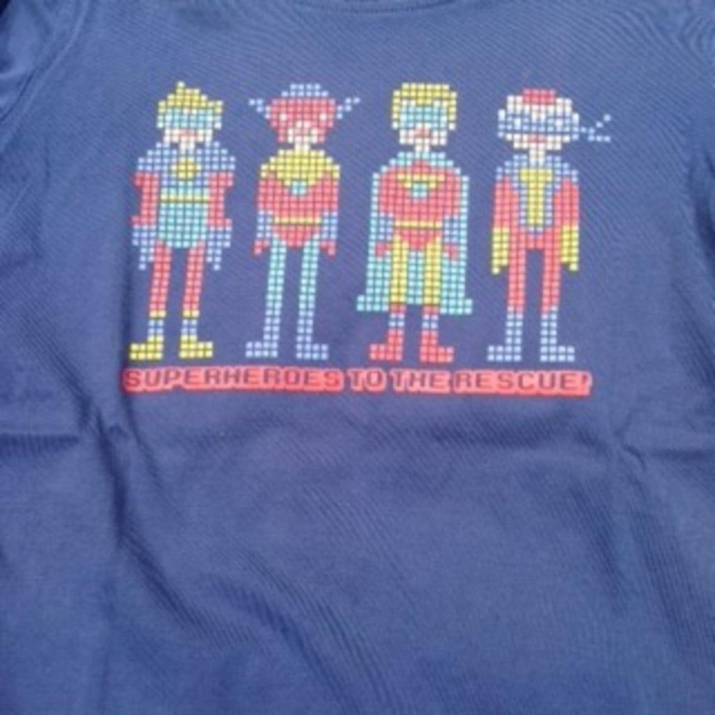 Helden superhelden pixel t-shirt maat 122, Ophalen of Verzenden, Zo goed als nieuw, Jongen of Meisje, Shirt of Longsleeve