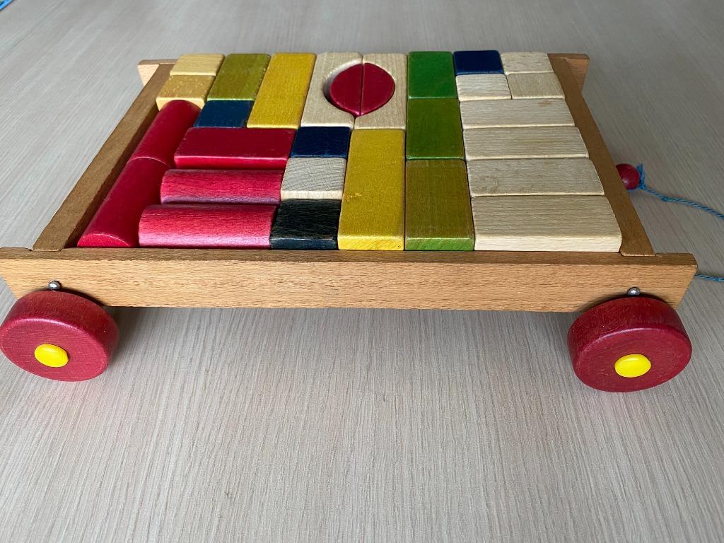 Houten blokkendoos, Ophalen, Gebruikt