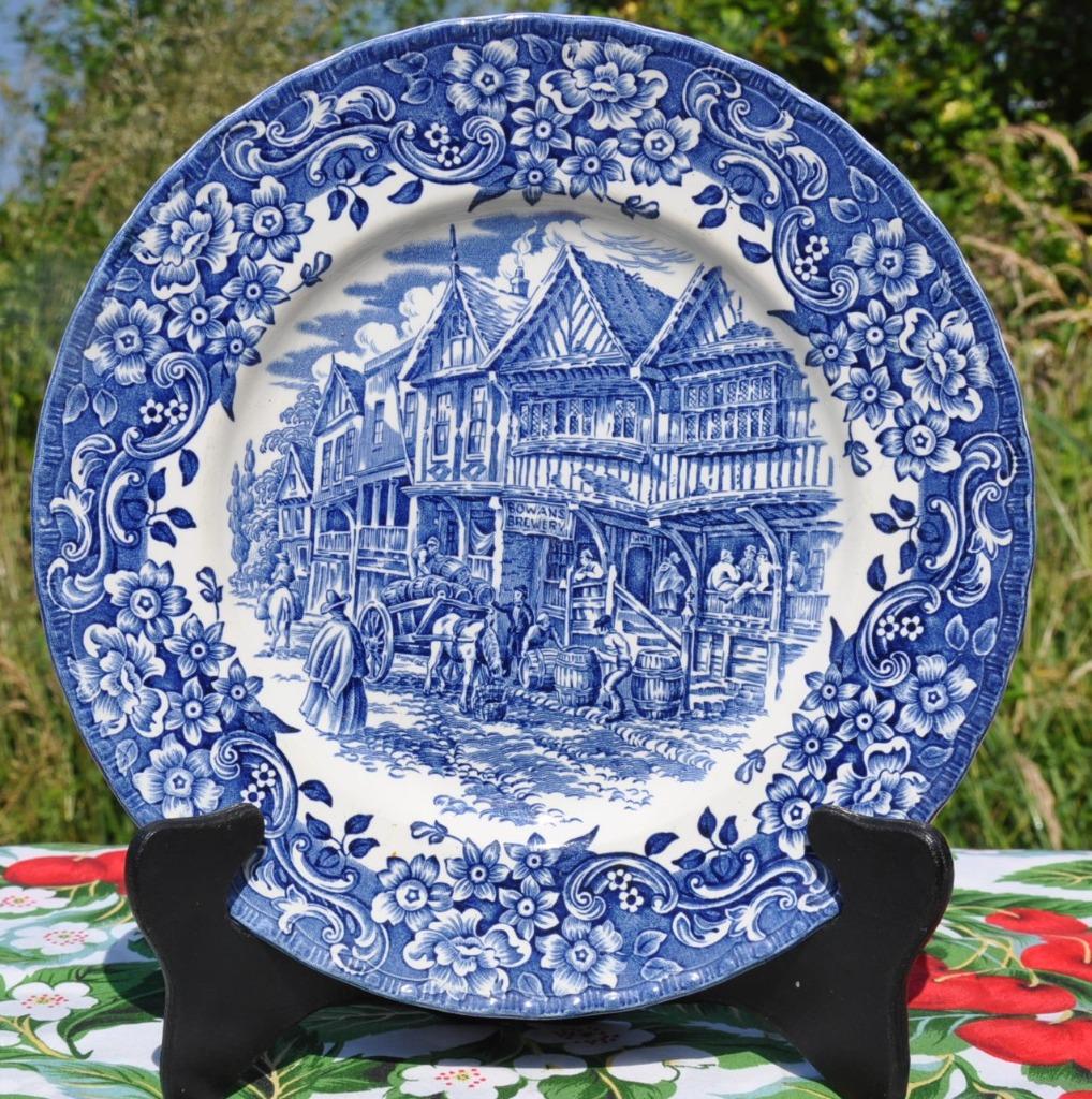 assiette faience ironstone decor bleu, Antiquités & Art, Antiquités | Assiettes décoratives & Carrelages, Enlèvement ou Envoi