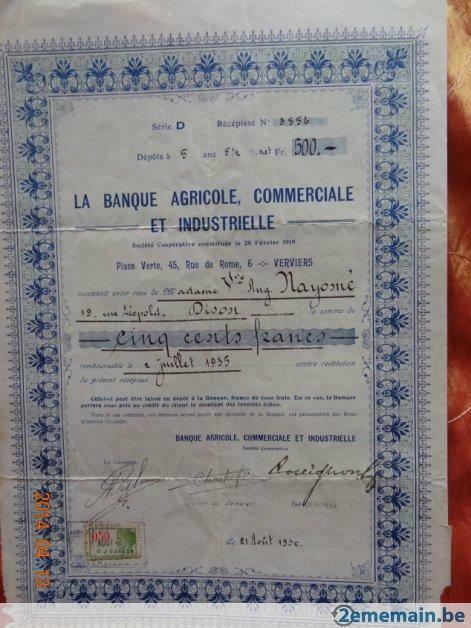 Ancien titre boursier RARE Société Province de Liège, Collections, Enlèvement