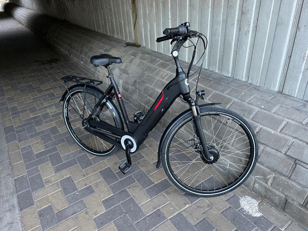 Amslod elektrische fiets, Gebruikt, 50 km per accu of meer, 55 tot 59 cm, Ophalen