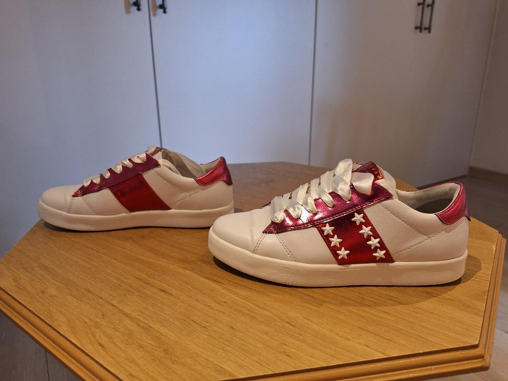 Sneakers, merk Youh! Belgium, maat 37, wit en rood, Kleding | Dames, Wit, Youh! Belgium, Ophalen of Verzenden, Zo goed als nieuw
