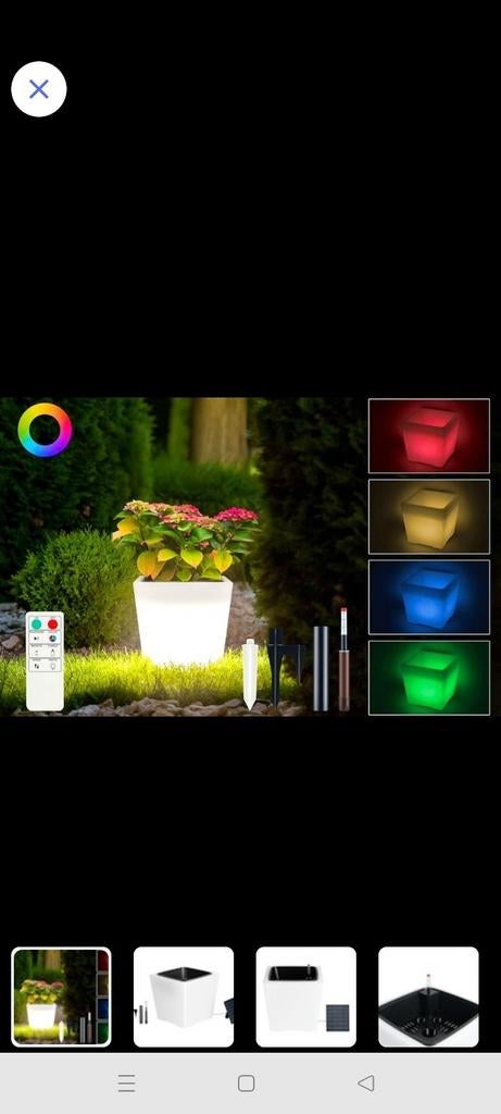 Buiten/binnen bloempot met verlichting.nieuw., Ophalen, Zo goed als nieuw