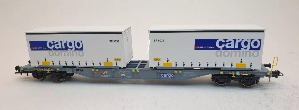 Roco 66620 Containertragwagen mit 2 Wechselbrücken Cargo SBB, Enlèvement ou Envoi, Wagon, Comme neuf, Roco