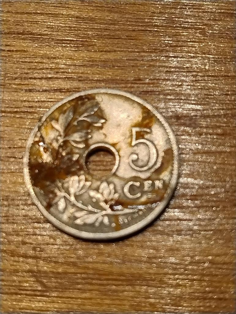 5 Belgische centiem - 1921, Ophalen of Verzenden, Losse munt