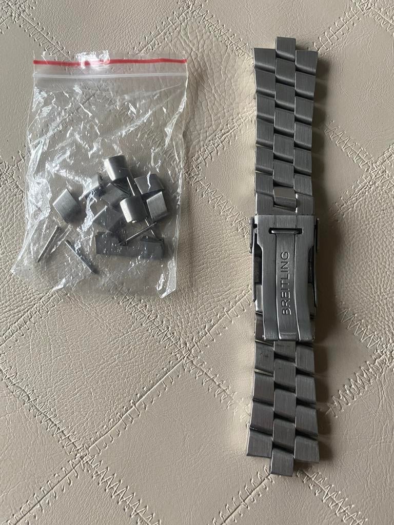 Horloge stalen inox stainles steel breitling band, Verzenden, Zo goed als nieuw