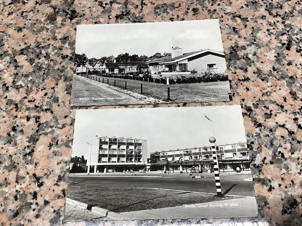 Lot 2 oude postkaarten BREDA, Collections, Cartes postales | Pays-Bas, Enlèvement ou Envoi, 1940 à 1960, Non affranchie