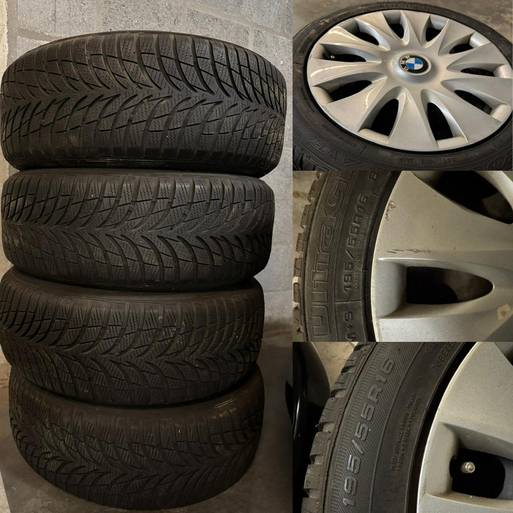 4 pneus hiver runflat Goodyear Ultragrip 7+ 195/55 R16, Enlèvement, Pneus hiver, Pneu(s)