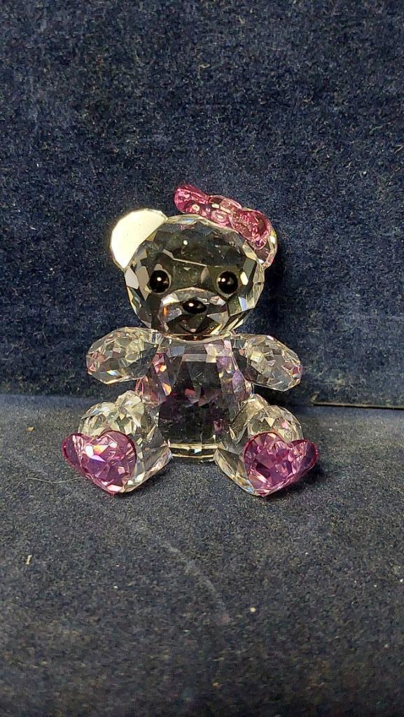 Swarovski - Ourson Kris avec noeud rose, Enlèvement, Utilisé, Figurine
