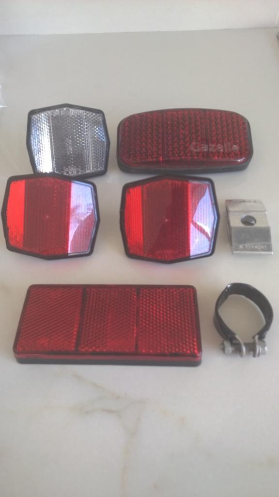 Fiets reflectoren - wit + rood( voor + achter, Vélos & Vélomoteurs, Vélos Pièces, Enlèvement ou Envoi, Utilisé, Éclairage