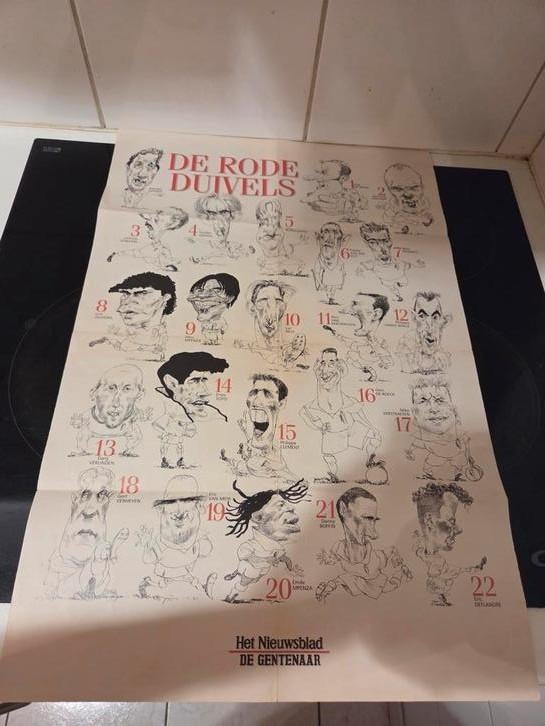 Vintage poster Rode Duivels, Ophalen of Verzenden