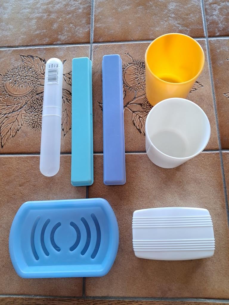 Set badkamer- en reisartikelen, Ophalen of Verzenden, Gebruikt, Blauw, Overige typen
