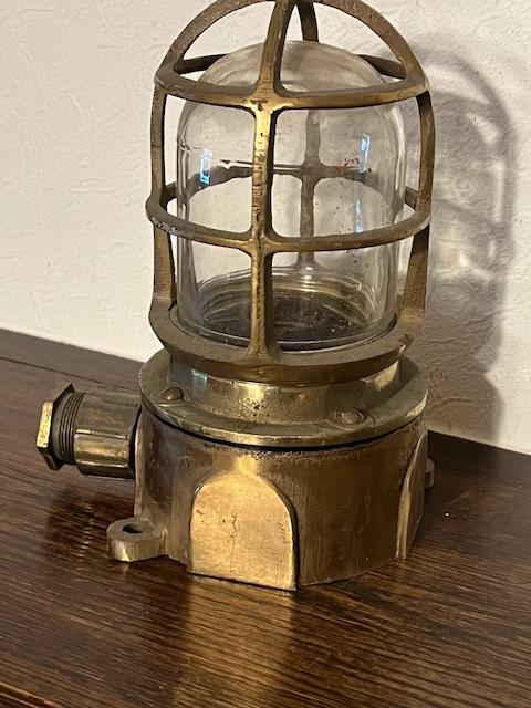 Zware antieke bronzen scheepslamp, Antiek en Kunst, Ophalen