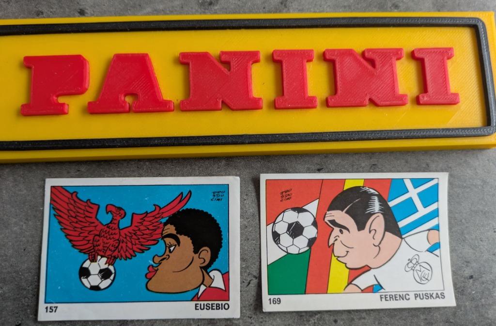 PANINI OK VIP 2 STICKERS  EUSEBIO / PUSKAS   NRS 157/169  ON, Verzenden, Zo goed als nieuw