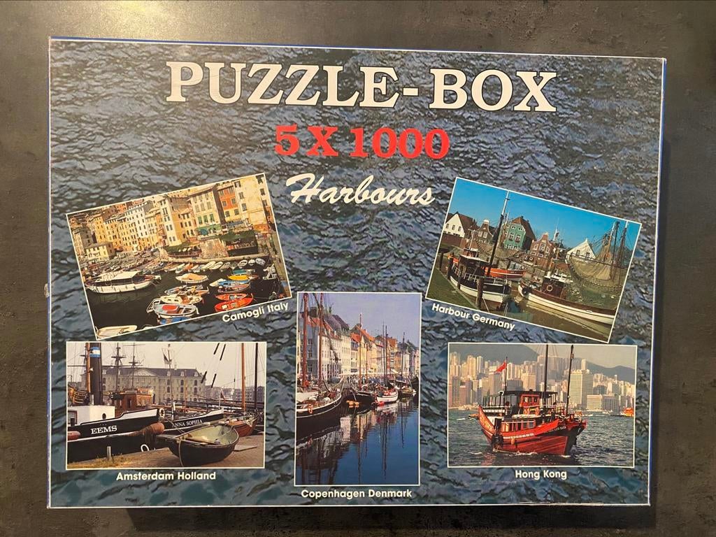 Puzzelbox – 5-in-1 'Harbours'-thema, Enlèvement, 500 à 1500 pièces, Comme neuf, Puzzle