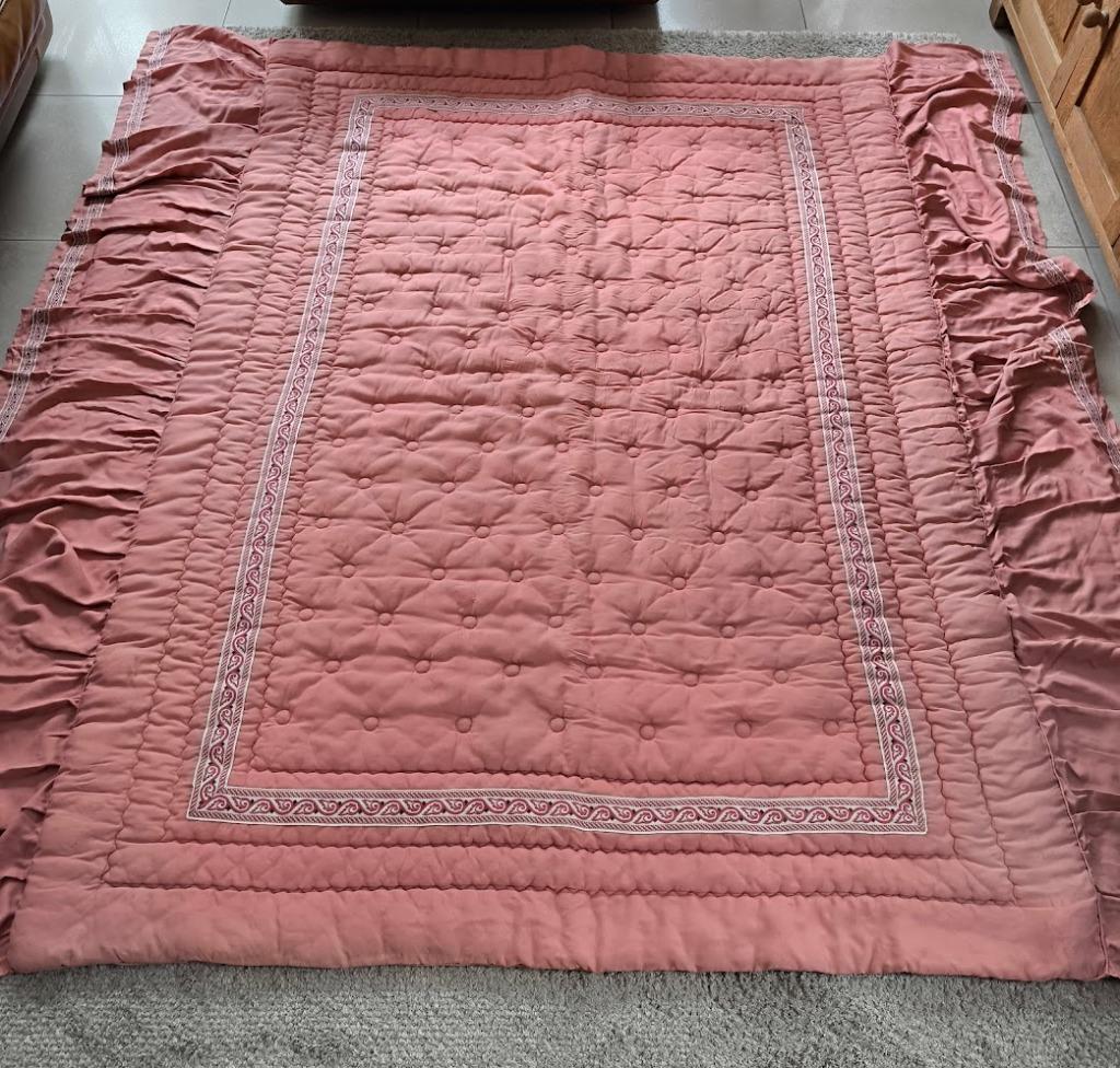 Roze, gequilte sprei 80s, Huis en Inrichting, Ophalen, Roze