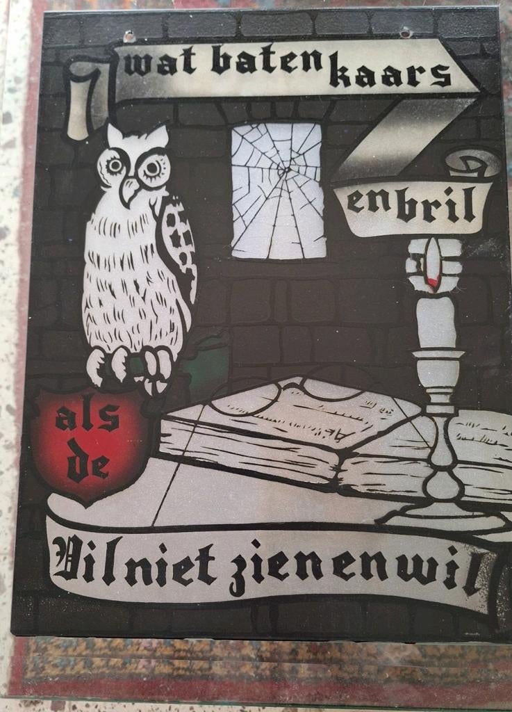 glasraam met spreekwoord, Verzamelen, Ophalen of Verzenden, Zo goed als nieuw