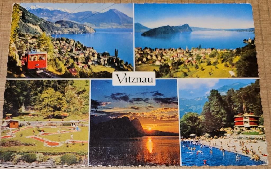 Oude postkaart: Vitznau (Zwitserland), Verzamelen, Ophalen of Verzenden, 1960 tot 1980, Gelopen, Overig Europa
