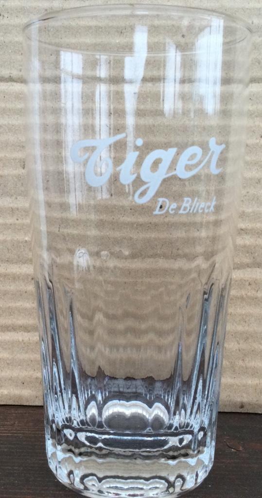 Bier brouwerij glas Tiger De Blieck Aalst 25cl witte tekst, Enlèvement ou Envoi, Comme neuf