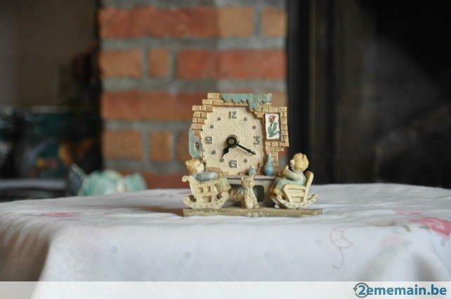 horloge famille ours en resine, Enlèvement ou Envoi, Utilisé