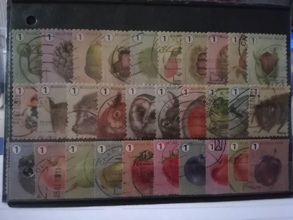 3 séries de timbres oblitérés rouleaux Belgique, Timbres & Monnaies, Enlèvement ou Envoi, Affranchi, Oblitéré
