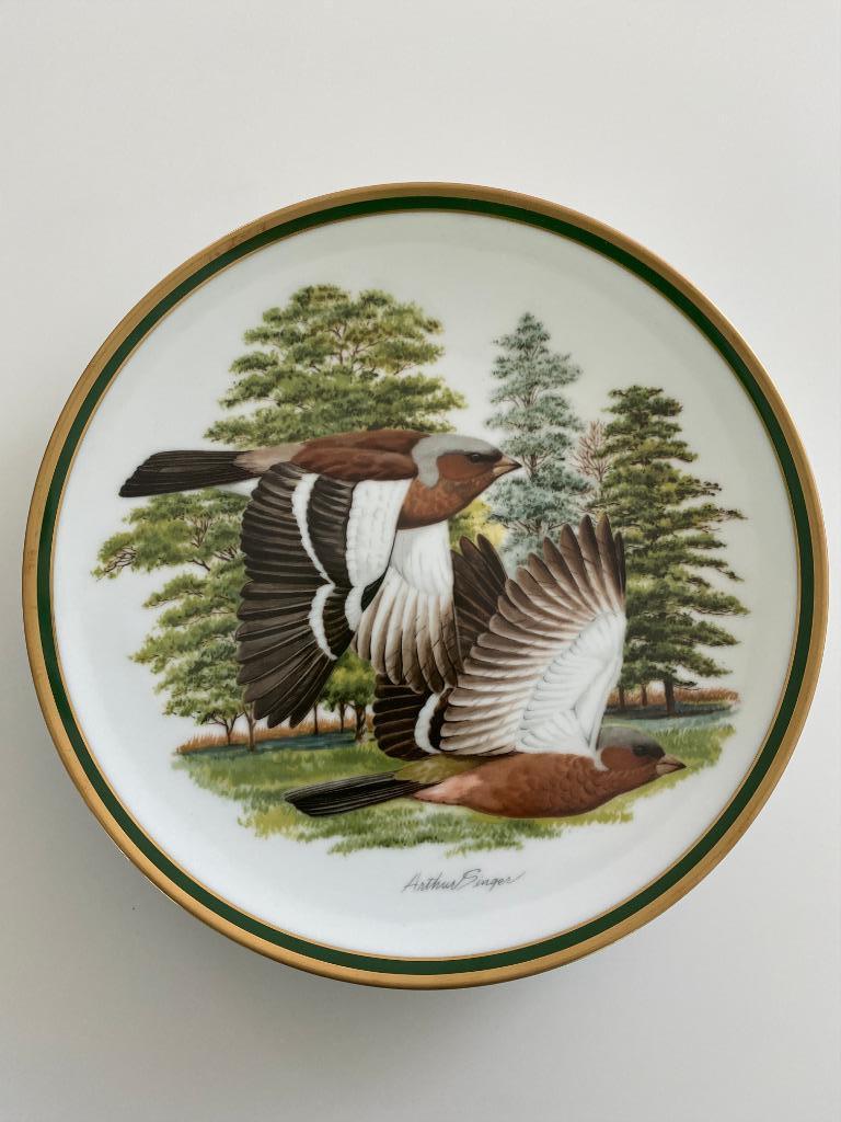Franklin Porselein Bord Woodland Birds World 1980 Vink, Ophalen of Verzenden