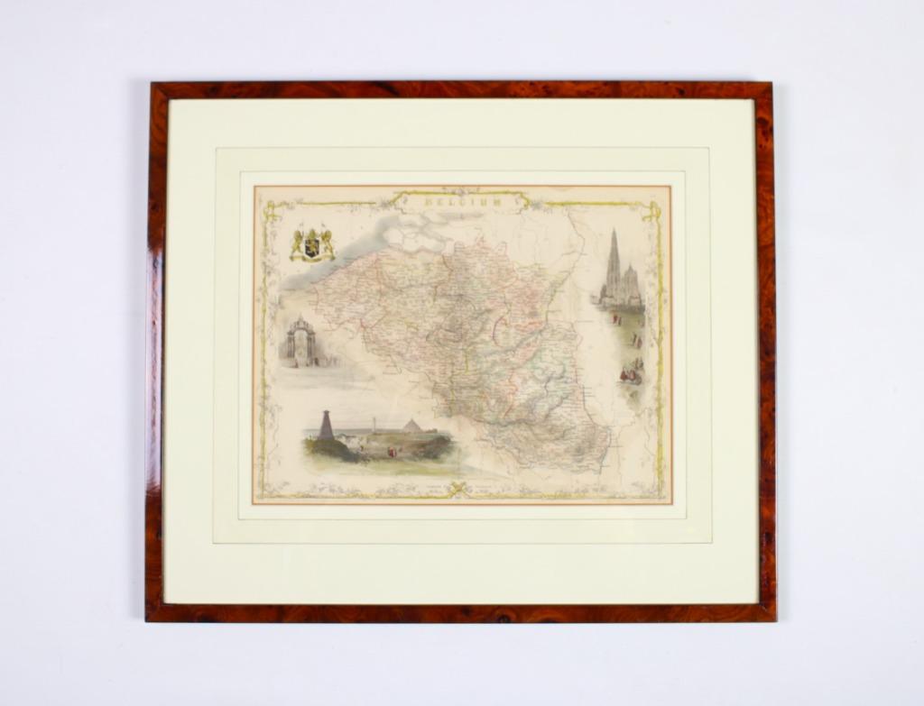 carte ancienne de la Belgique, 1851, Enlèvement ou Envoi, Belgique, John Rapkin, Utilisé