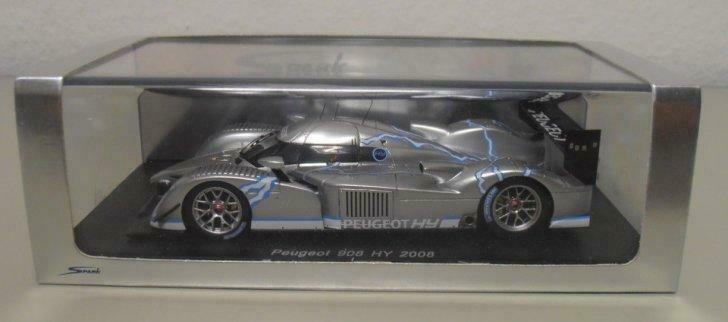 1:43 Spark Peugeot 908 HDI FAP hybrid LM 2008 silver press, Enlèvement ou Envoi, Comme neuf, Voiture