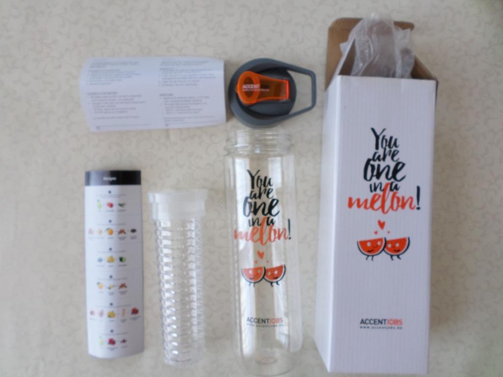 Gourde transparent bouteille eau Infusion thé fruits feuille, Enlèvement ou Envoi, Neuf