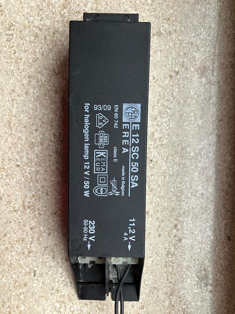 Transformateur pour lampes halogènes, 12V 50W, Enlèvement ou Envoi, Comme neuf