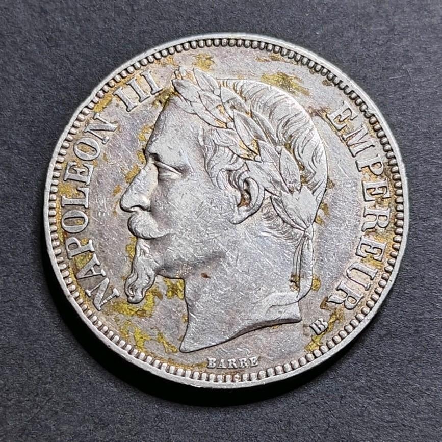 5 Francs  1868, Postzegels en Munten, Ophalen of Verzenden, Frankrijk, Losse munt, Zilver