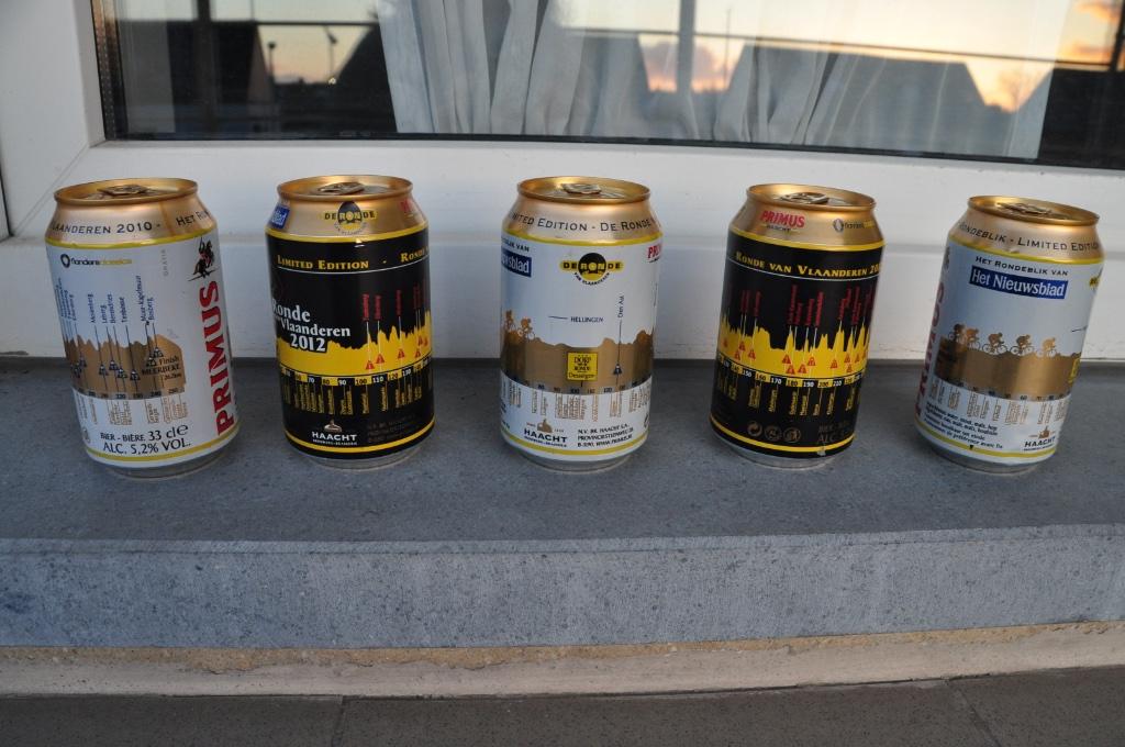 5 Volledige blikjes pils Ronde van Vlaanderen 2010 en 2012, Verzamelen, Ophalen of Verzenden, Nieuw, Overige typen, Overige merken