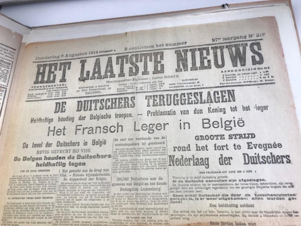 WWI Oorlogskranten augustus 1914 😎🤗💑👌, HLN, Ophalen of Verzenden, Zo goed als nieuw, Voor 1940