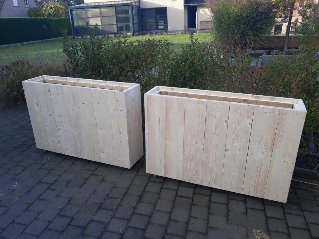 Bloembakken in steigerhout op maat, Ophalen
