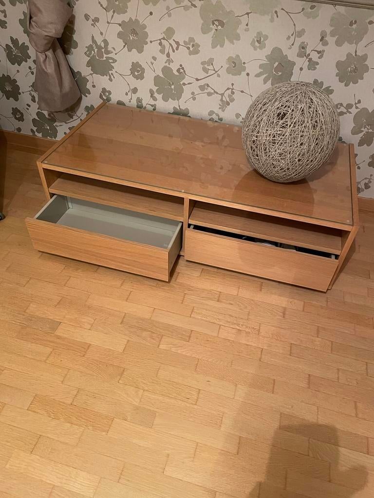 Mooi eik kleurig tv meubel of salontafel, Enlèvement, Comme neuf