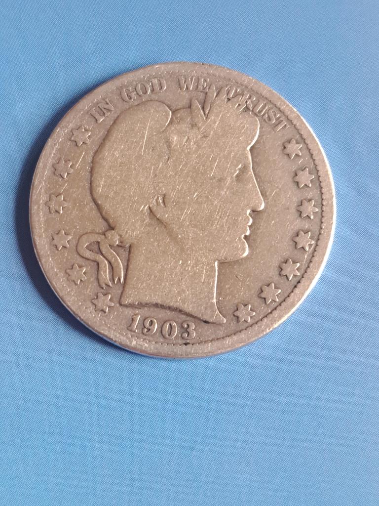 1903 O USA 1/2 dollar en argent La Nouvelle-Orléans, rare, Envoi, Amérique du Nord, Monnaie en vrac, Argent
