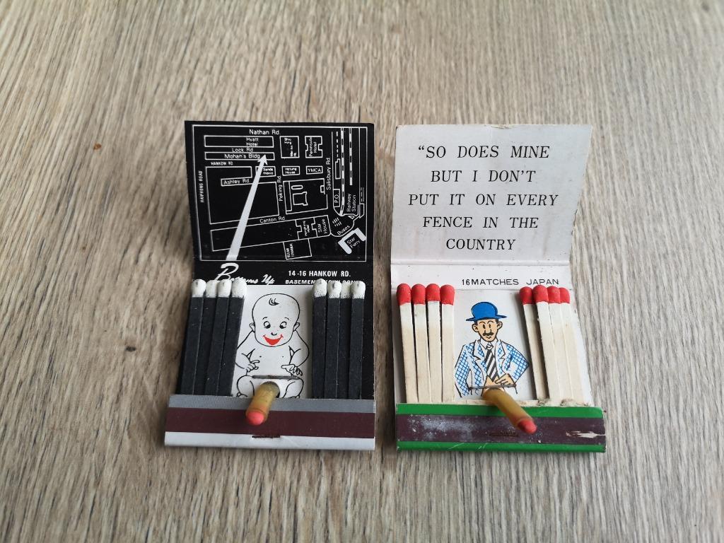 Lot van 2 grappige vintage lucifers (mapjes), Ophalen of Verzenden, Zo goed als nieuw