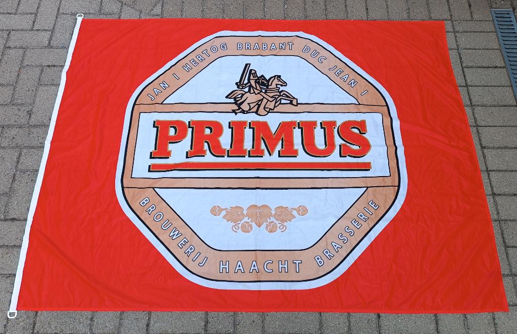Vlag Primus Haacht Boortmeerbeek Blond Bier Pils, Ophalen of Verzenden, Zo goed als nieuw, Reclamebord, Plaat of Schild, Overige merken
