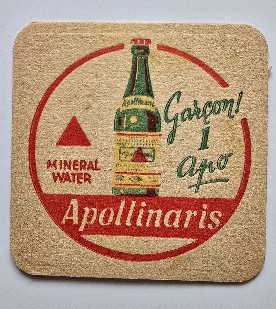 Apollinaris sous-bock bierviltje bierdeckel onderzetter, Verzamelen, Ophalen of Verzenden, Gebruikt, Viltje(s)