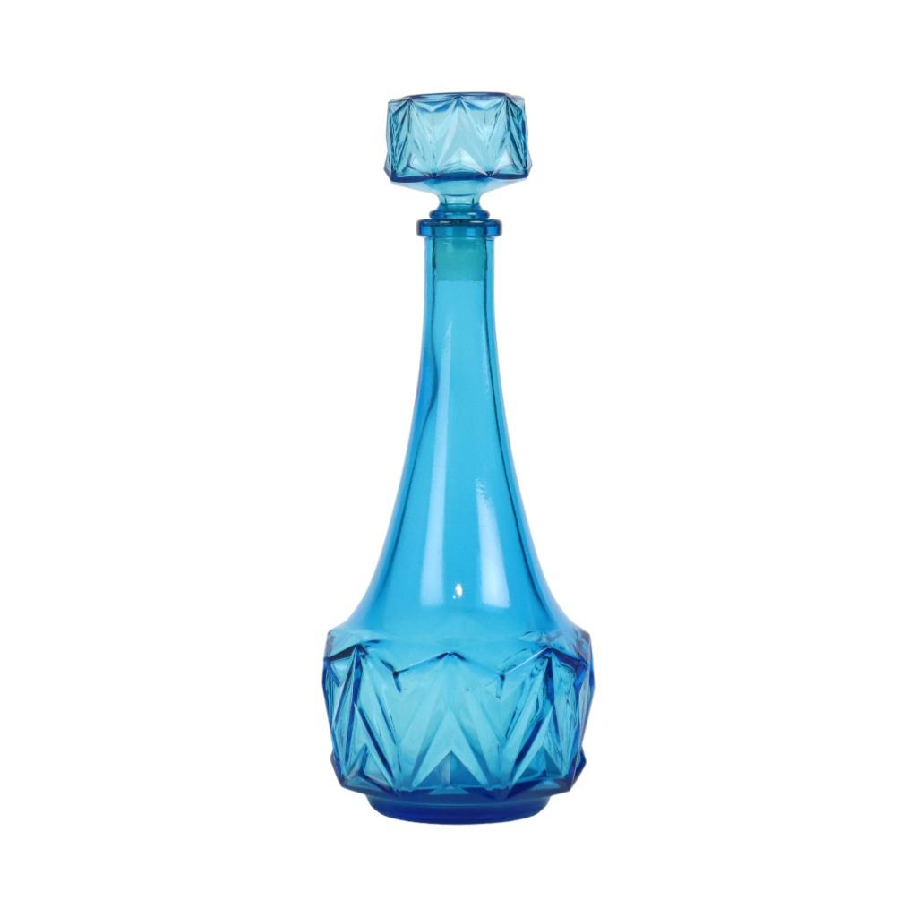 Vintage Kobalt Blauwe Karaf 0,5L Glas Made in Belgium, Antiek en Kunst, Ophalen of Verzenden