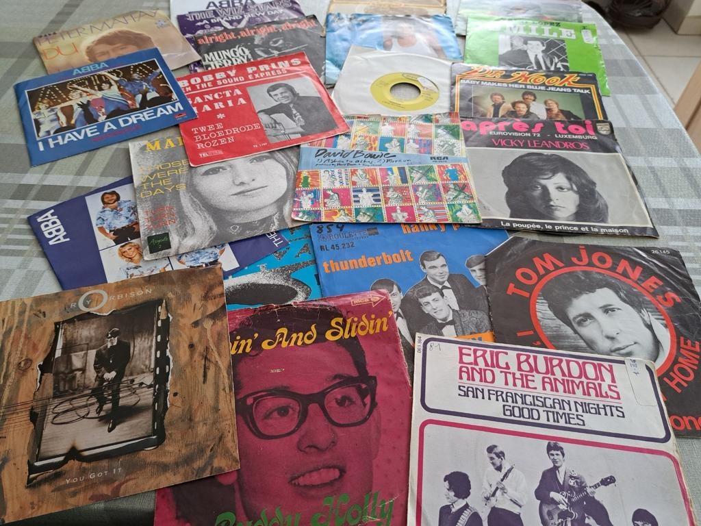 250Vinyl 45 tr singels. Toppers uit de jaren   60 en 70, Ophalen, Gebruikt