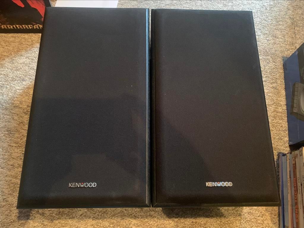 Kenwood 8 OHM 70W-luidsprekers gemaakt in België, jaren 90, Audio, Tv en Foto, Luidsprekerboxen, Gebruikt, 60 tot 120 watt, Front, Rear of Stereo speakers
