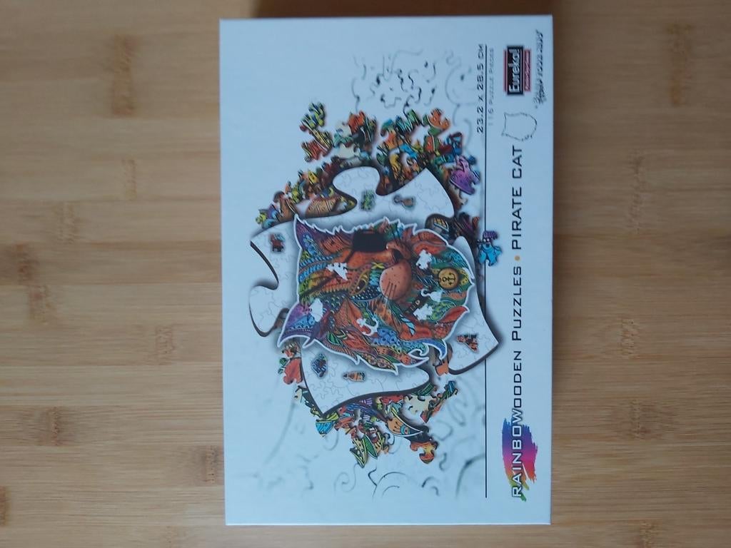 Rainbowooden Puzzels Pirate Cat - 116 puzzel stukjes, Hobby en Vrije tijd, Ophalen of Verzenden, Zo goed als nieuw