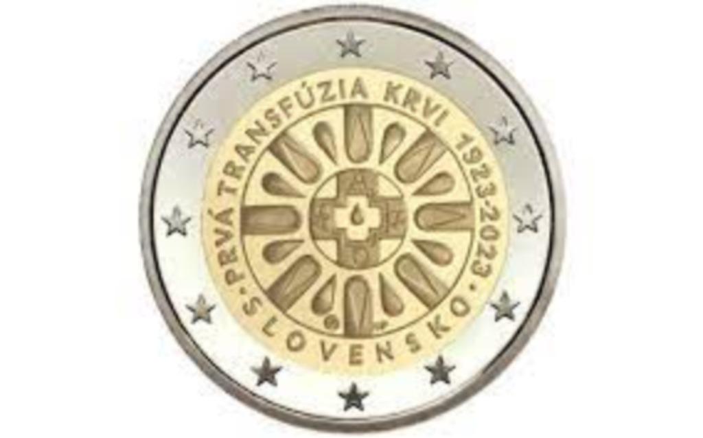 2 euro Slowakije 2023 'Bloedtransfusie', Ophalen of Verzenden, Slowakije, 2 euro, Losse munt