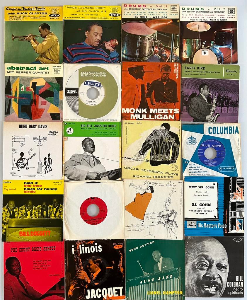 Lot van 180 jazz en blues 7” ep, Ophalen, Gebruikt, Overige formaten, Jazz en Blues